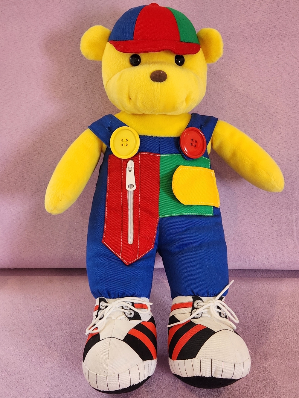 Vintage Baby Gund 16in Dress Me Teddy Bear Educational Motor Skills Stuffie